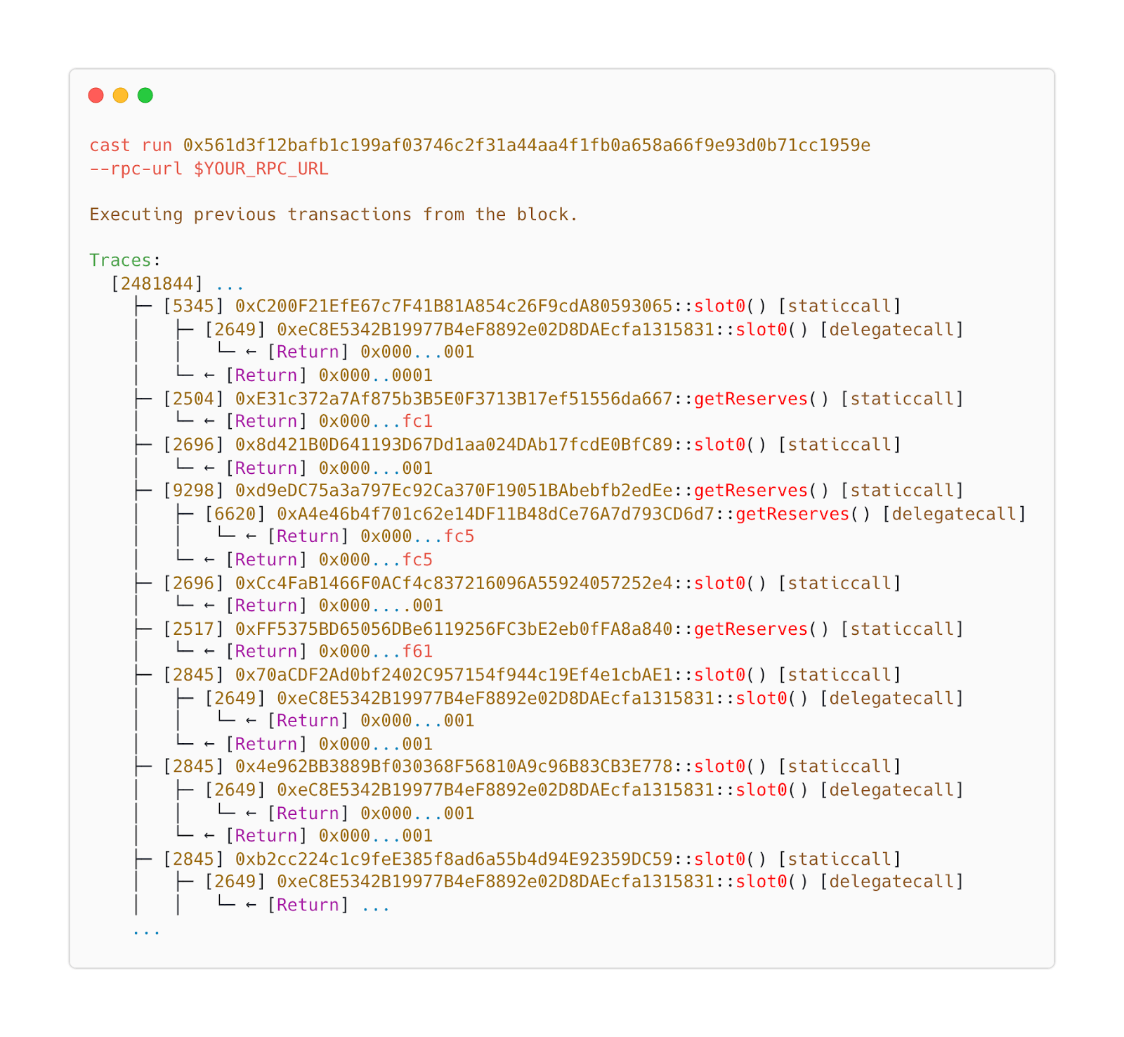 Example traces